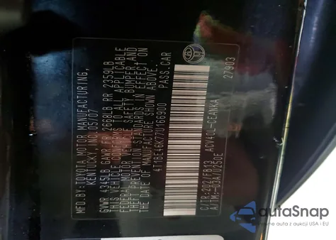 2007 Toyota Camry Ce из США, поврежденный, VIN 4T1BE46K77U166900